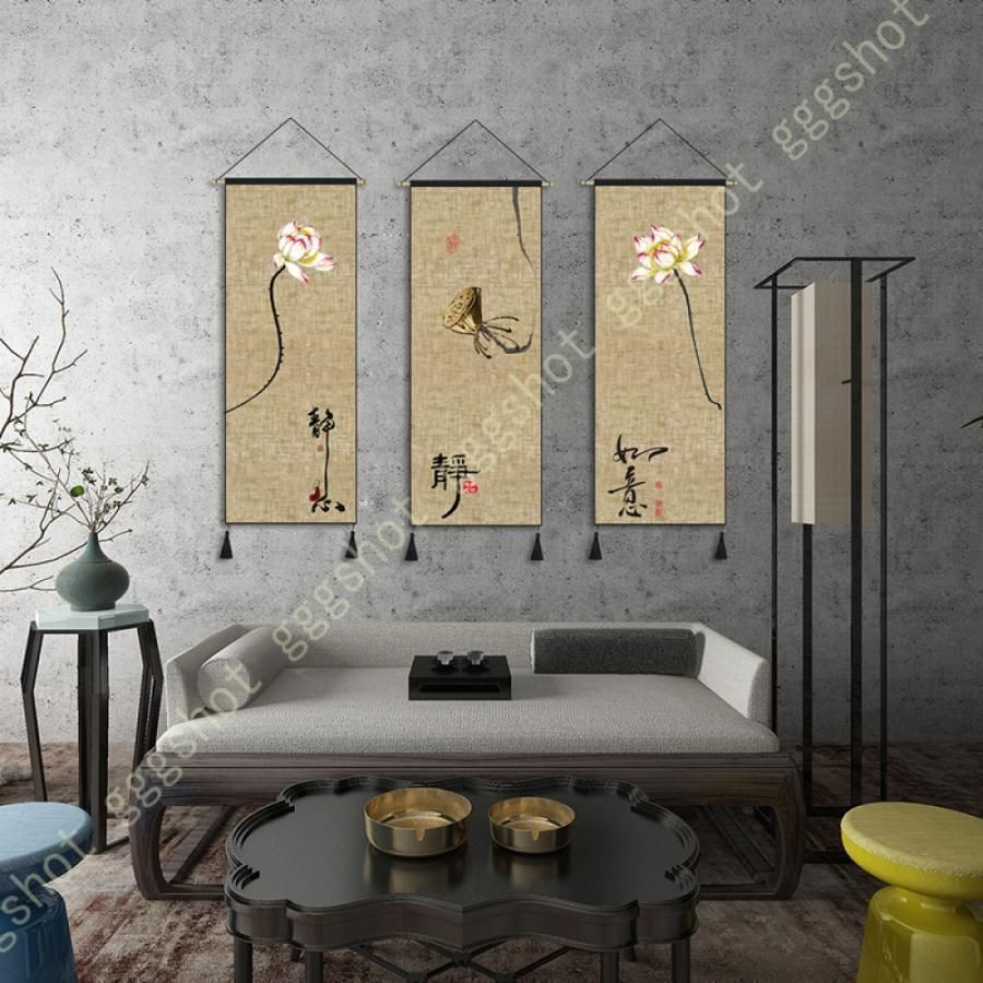 掛け軸 おしゃれ 水墨画 花鳥図 四季花鳥画 壁掛け 中国絵画 おしゃれ