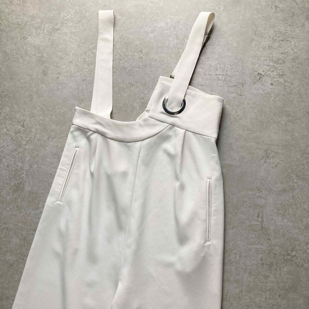 UN3D. アンスリード オールインワン サロペット アイレット アシンメトリー フルレングス 2025ss ホワイト 白 38サイズ
