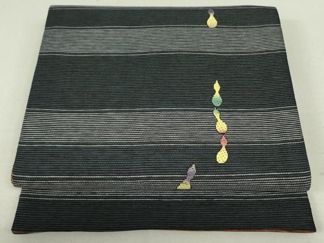 平和屋着物●両面　全通柄袋帯　瓢箪　ひょうたん　間道　金糸　正絹　逸品　DAAT0495ob 平和屋着物○両面 全通柄袋帯 瓢箪 ひょうたん 間道 金糸 正絹 逸品