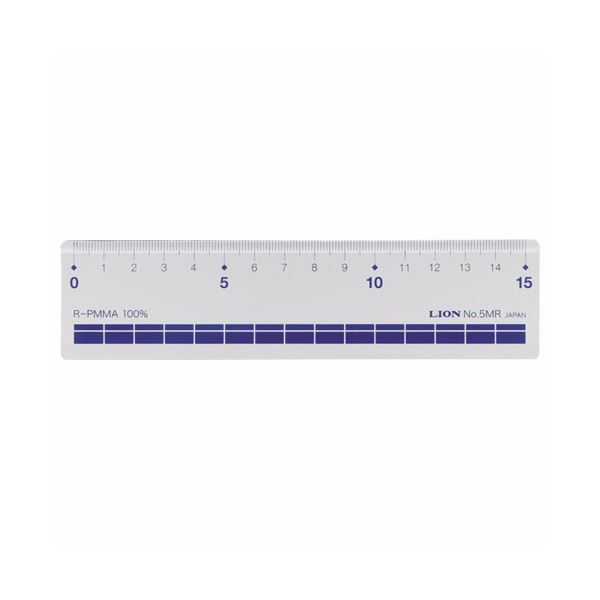 まとめ ライオン事務器 再生アクリル直線定規15cm No.5MR 1セット 10本 ×10セット