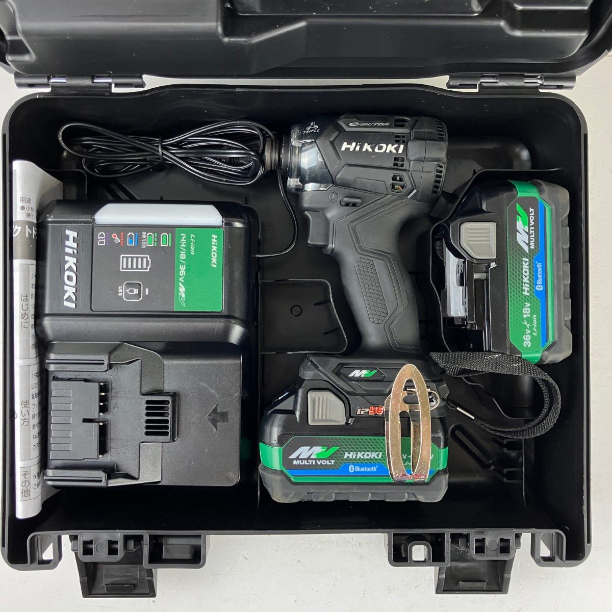 ЗЗHiKOKI ハイコーキ 36v インパクトドライバ バッテリーx2 充電器 ケース付 WH36DC ブラック