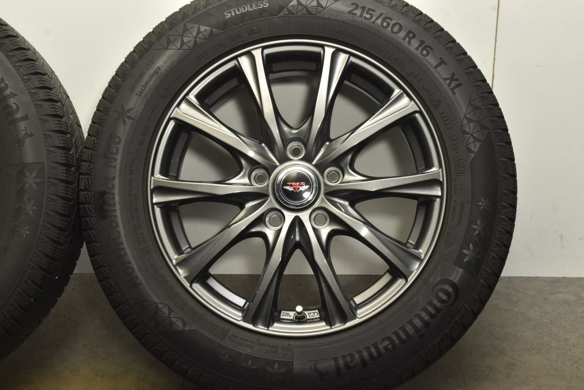 100％品質保障！ バリ溝 TEAD 16in 6.5J 47 PCD114.3 コンチネンタル ノースコンタクト NC6 215 60R16 カムリ エスティマ ヴェゼル オデッセイ