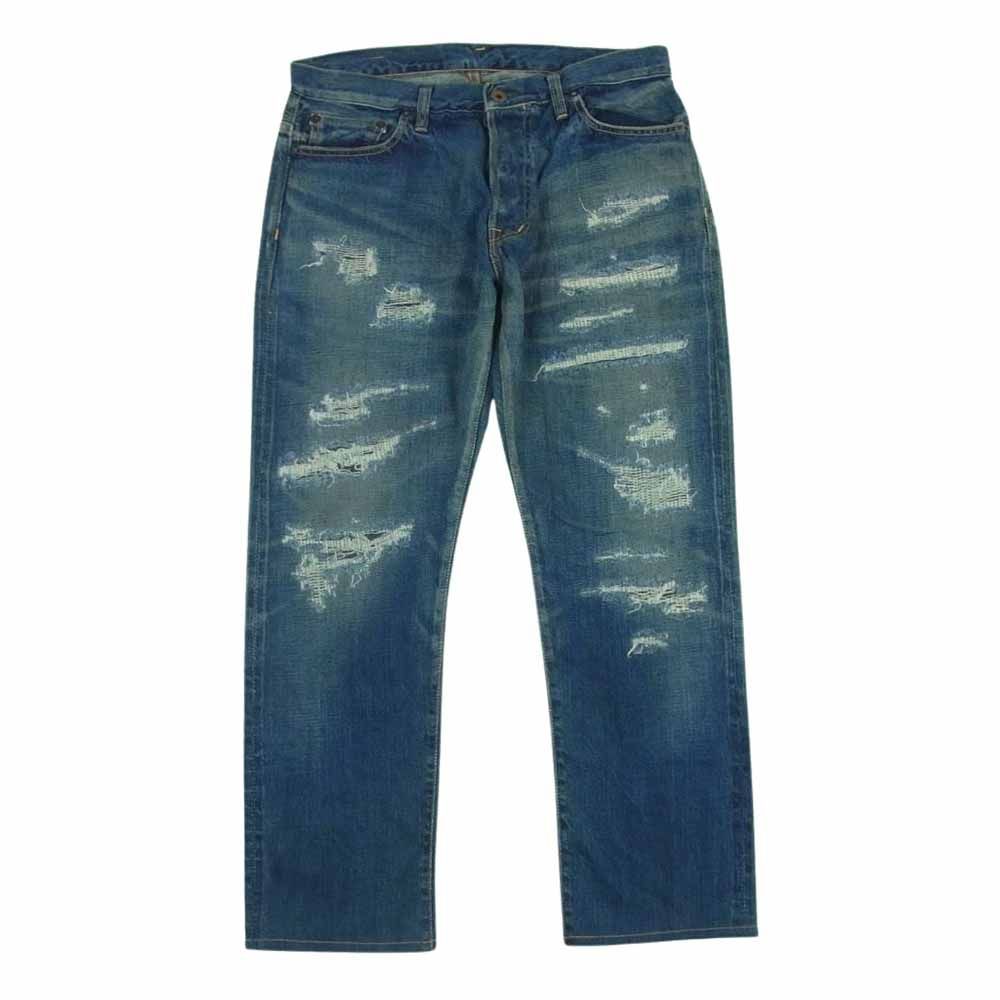 デプシー Depsea ダメージ加工 デニム パンツ 日本製 インディゴブルー系 40【中古】