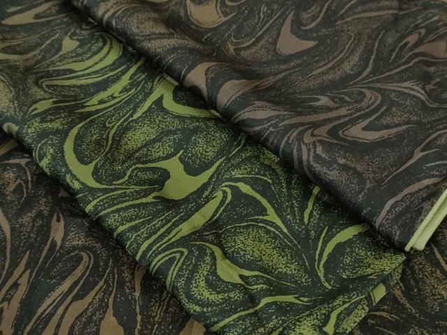 平和屋着物□極上 小紋 お召地 墨流し文様 暈し染め まるやま扱い 反端  