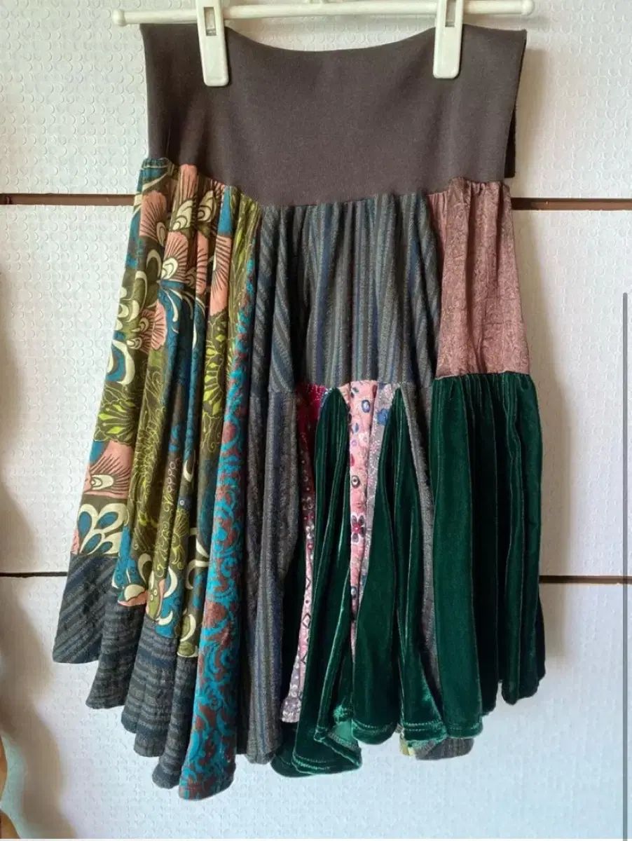 ヴィンテージ パッチワーク ツアーベルベット スカート