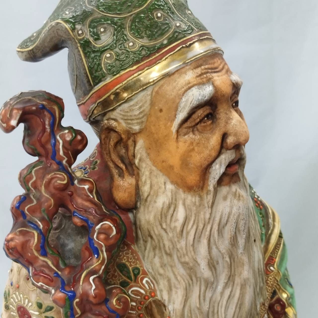九谷焼 寿老人 彫刻置物 置物 七福神 縁起物 八幡窯 - メルカリ