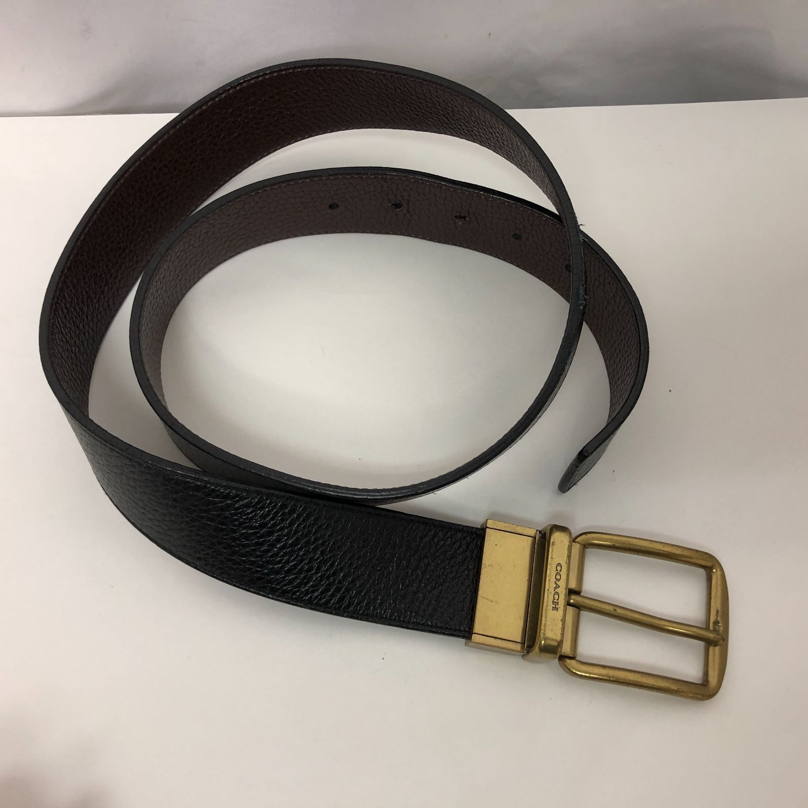 COACH コーチ レザーベルト ブラック SGKY10-8284 - メルカリ