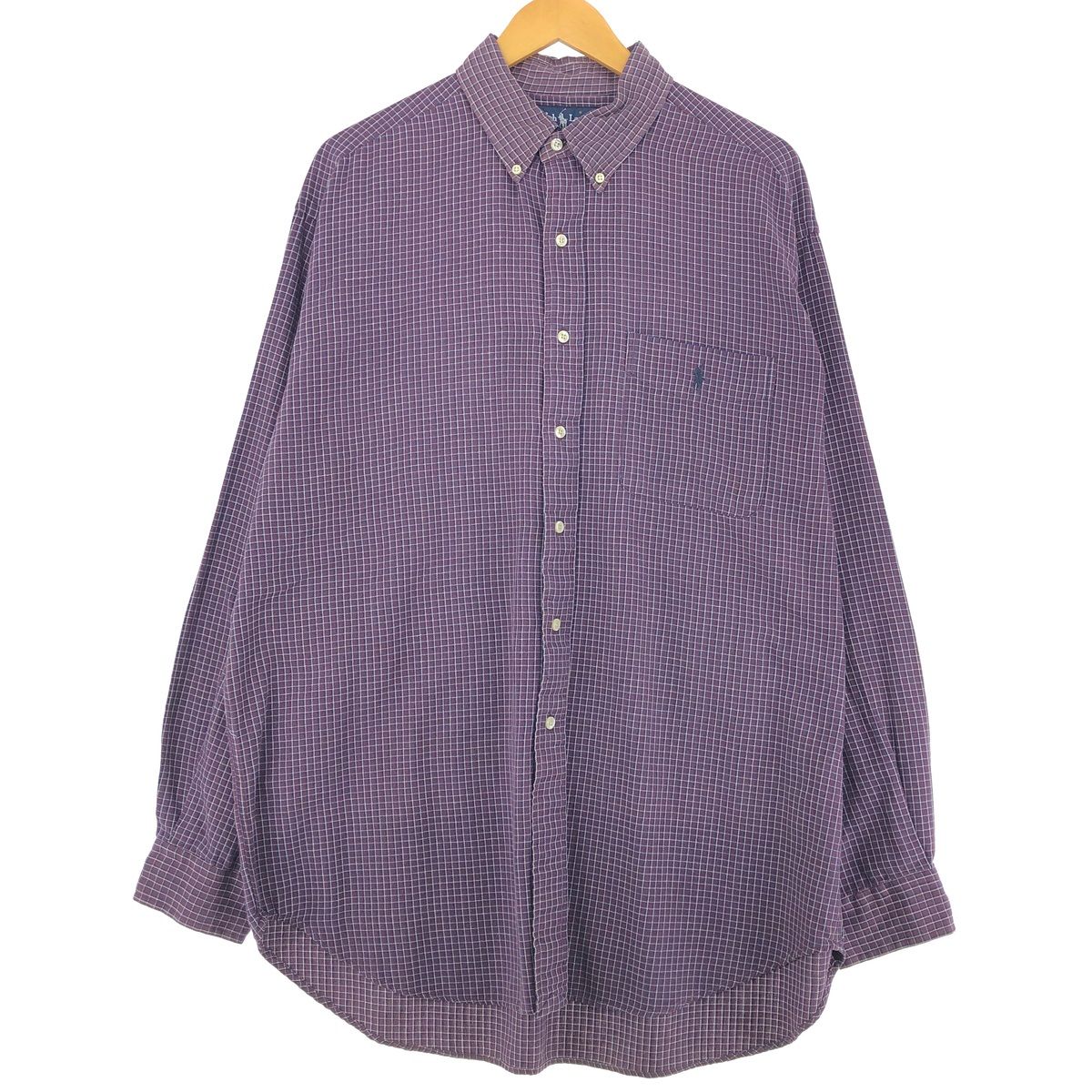 古着 ラルフローレン Ralph Lauren CLASSIC FIT クラシックフィット 長袖 ボタンダウンチェックシャツ メンズL相当/eaa496851