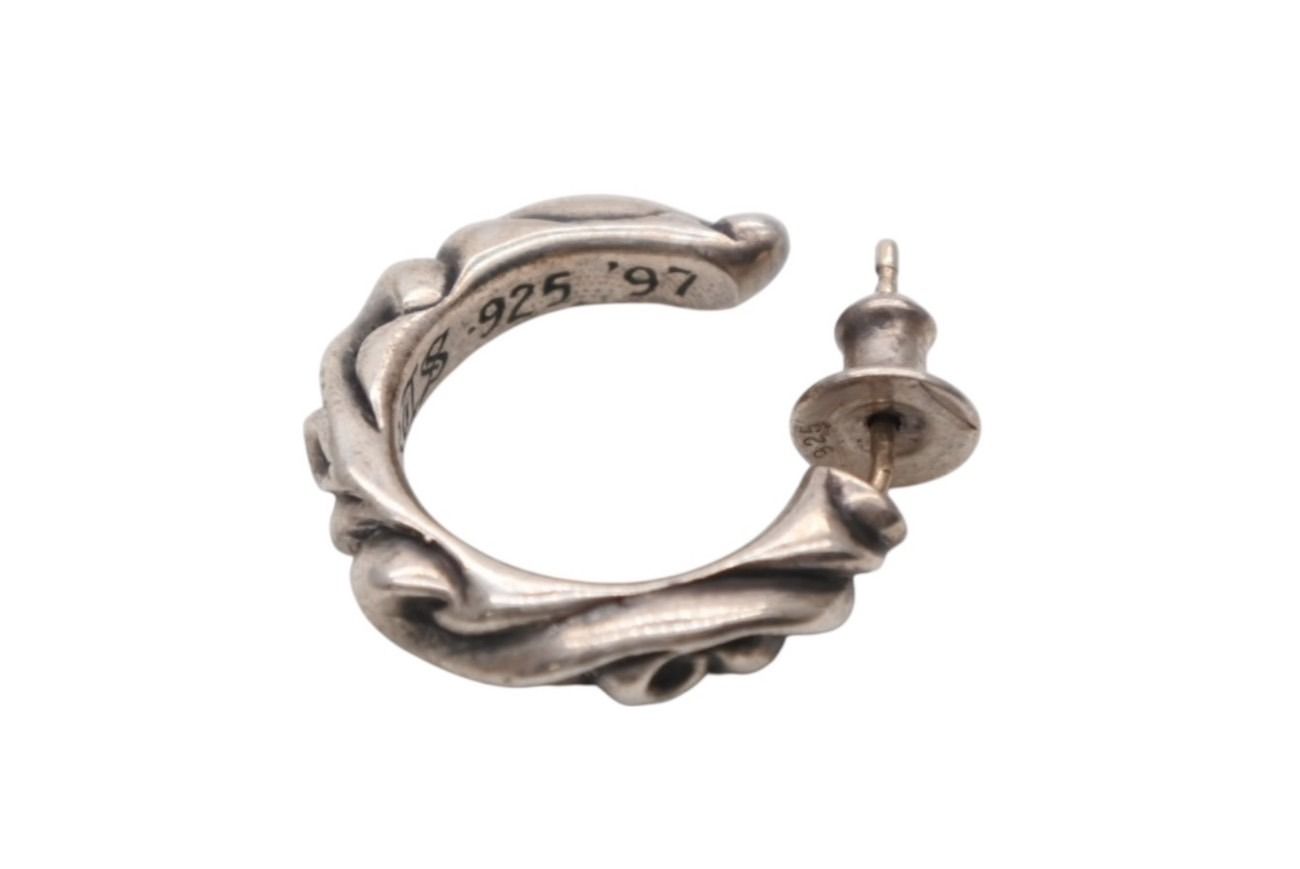 CHROMEHEARTS クロムハーツ HOOPSCROOL スクロールフープ ピアス 片耳 アクセサリー シルバーピアス 97刻印 シルバー925 3.8g 4b008466