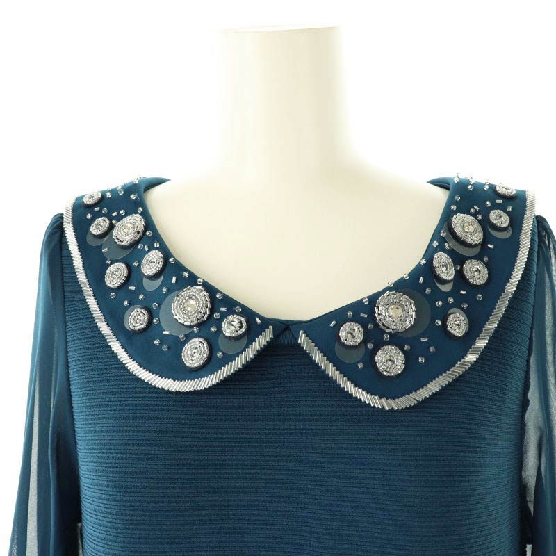 トゥービーシック TO BE CHIC ニットワンピース ビジュー衿付き