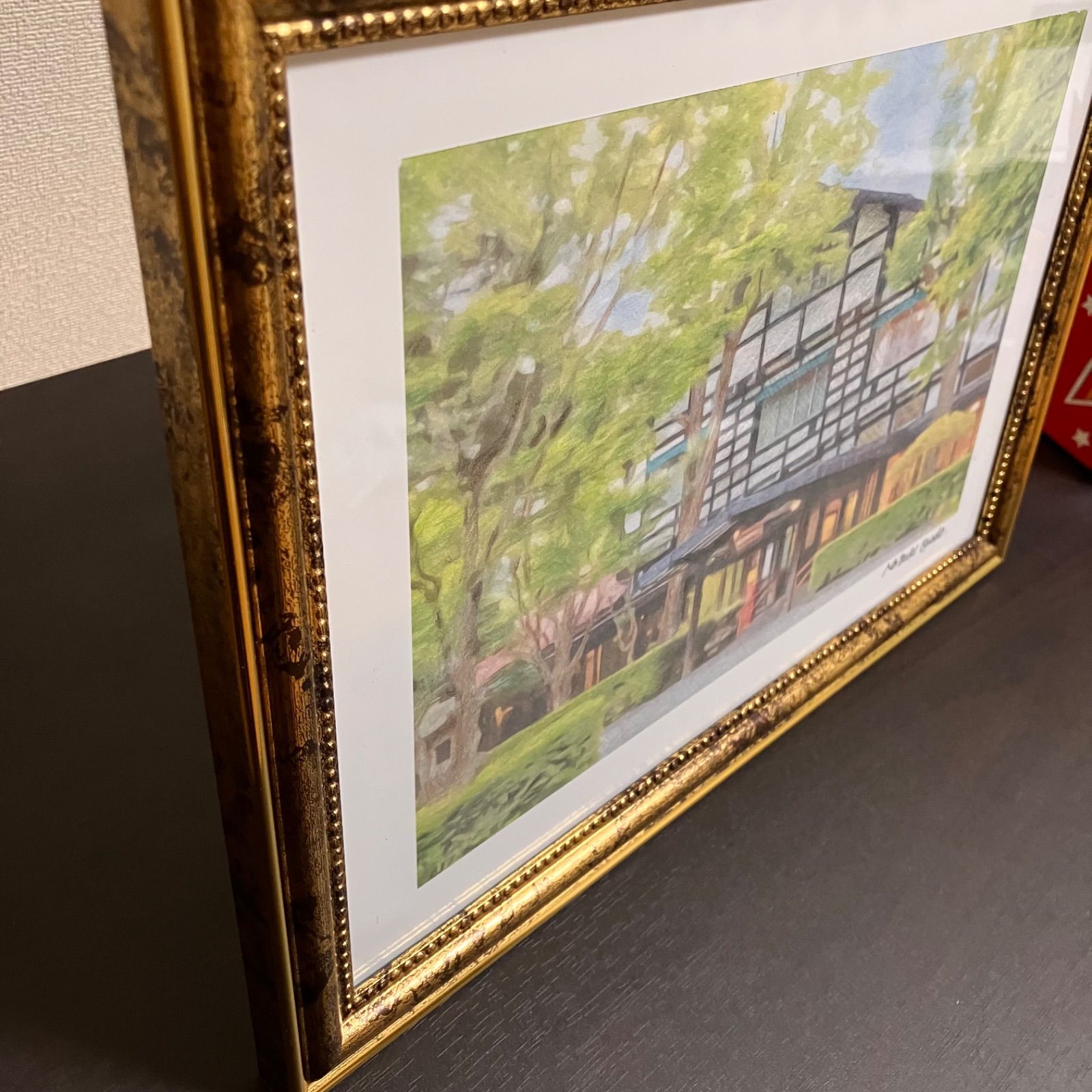 ジブリアート7 風立ちぬより「万平ホテル」25cm×34cm額装 ジブリアート7 風立ちぬより「万平ホテル」25cm×34cm額装 美術品