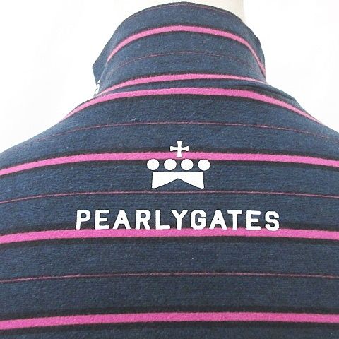 PEARLY GATES パーリーゲイツ 長袖モックネックTシャツ ロゴプリント 053-5166201-1.jpg