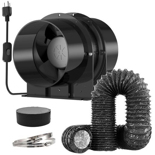 現役 Okryainダクトファン150mm排気セット換気扇ダクト用換気扇風量333m3|h中間取付スイッチ付きHA1751B1HL