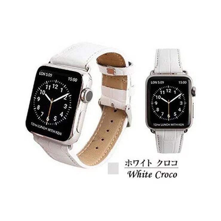 GAZEゲイズクロコ型押しスマートウォッチバンドAppleWatchバンドアップルウォッチベルト本革牛革腕時計用ベルト.3R