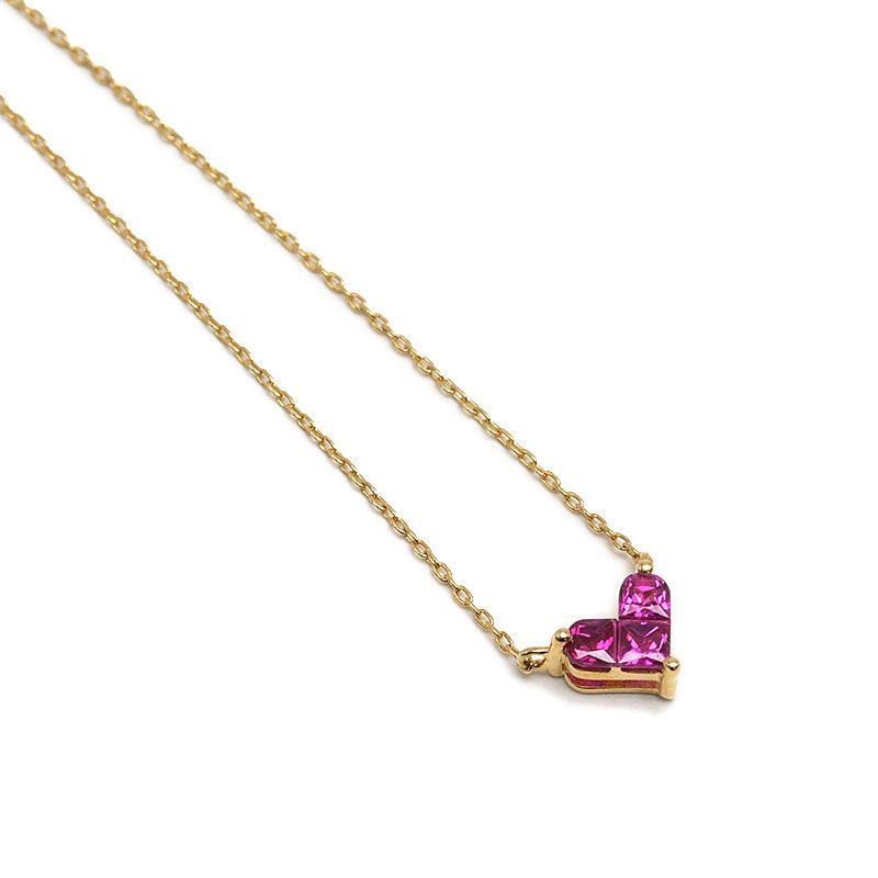 スタージュエリー ミステリアスハートネックレス K18YG・ルビー