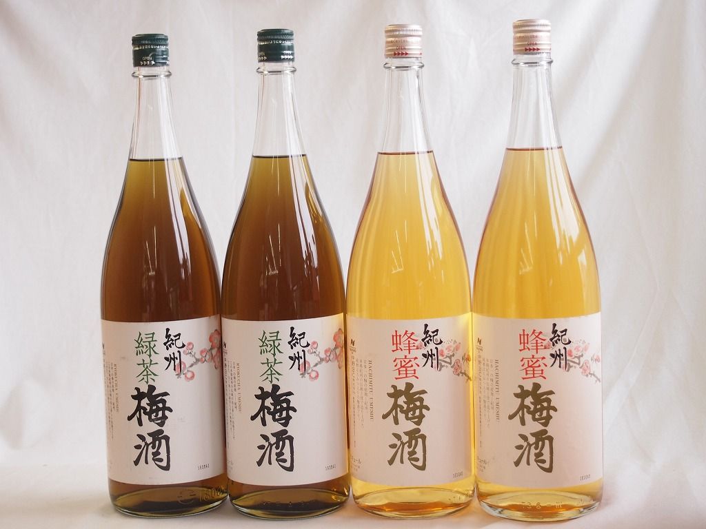 梅酒4本セット 蜂蜜梅酒 和歌山 緑茶梅酒 和歌山県 1800ml×4本