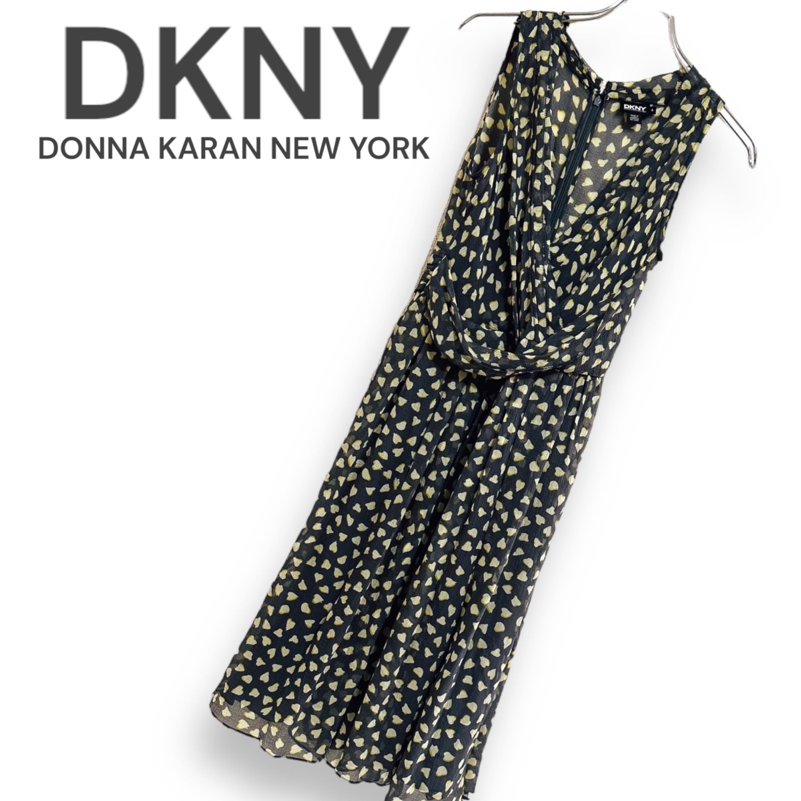 DKNY ダナ キャラン ニューヨーク ブラック プリント ひざ丈 ワンピース 4 レディース カジュアル 3784 7716 きれい目ワンピース -  メルカリ