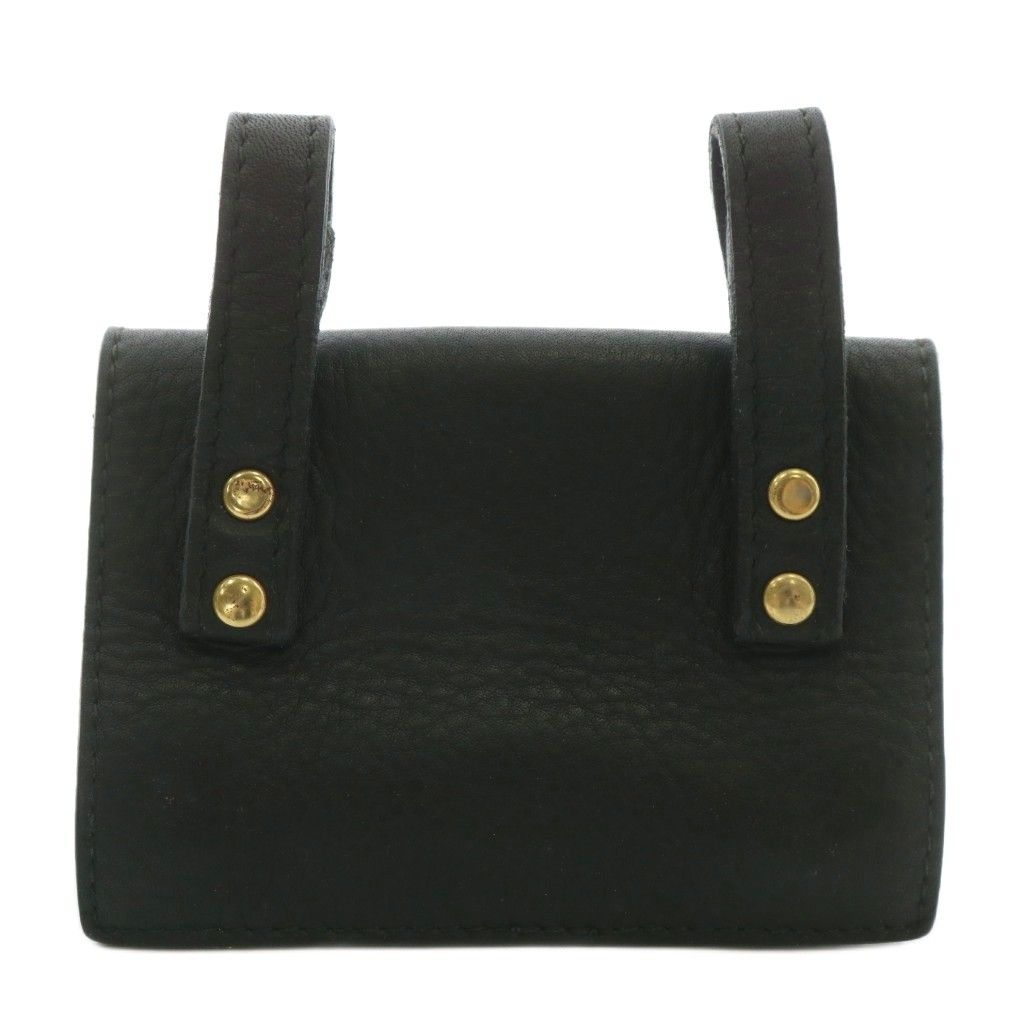 ヴェルサーチ ヴェルサーチェ VERSACE ベルトポーチ ウエストポーチ 小物入れ レザー メデューサ スタッズ ゴールド金具 黒 ブラック |XZ GY11