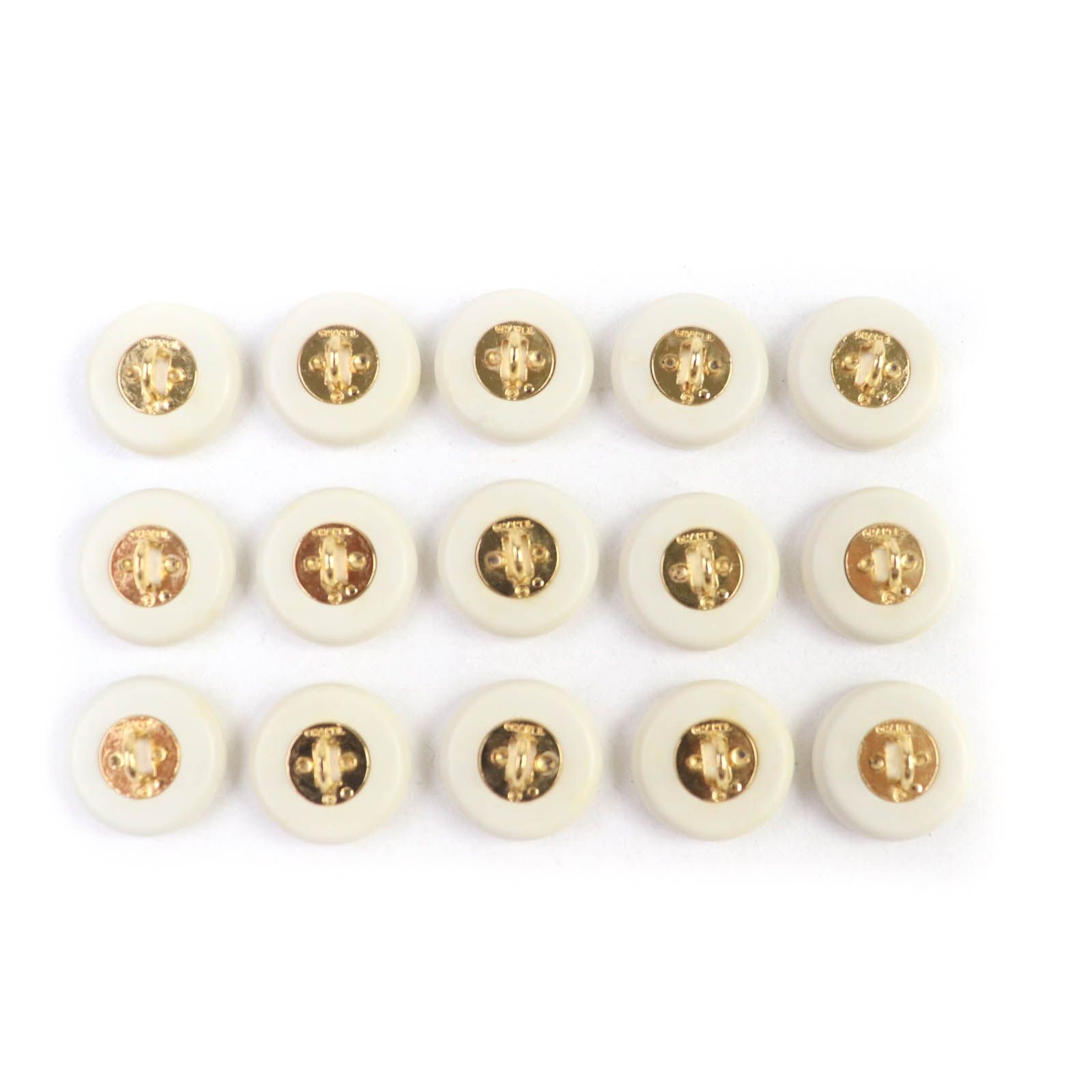 CHANEL シャネル ヴィンテージ ココマーク ボタン15個セット ホワイト ゴールド金具 レディース
