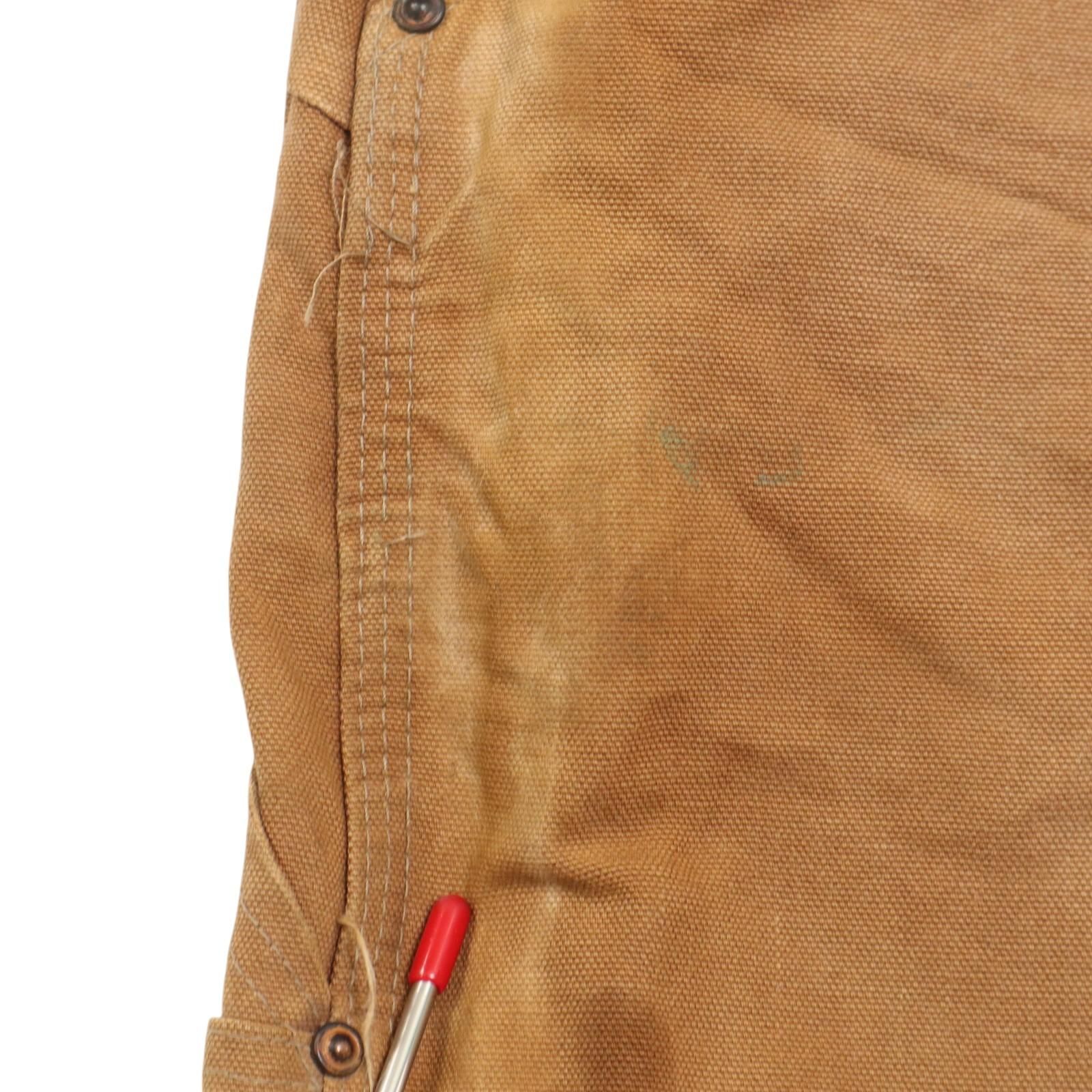 70年代 USA製 Carhartt カーハート ダック ダブルニー ビブオーバーオール ヴィンテージ ブラウン(メンズ W38 L31相当) 中古 古着 A3891 70年代 USA製 Carhartt カーハート ダック ダブルニー ビブ