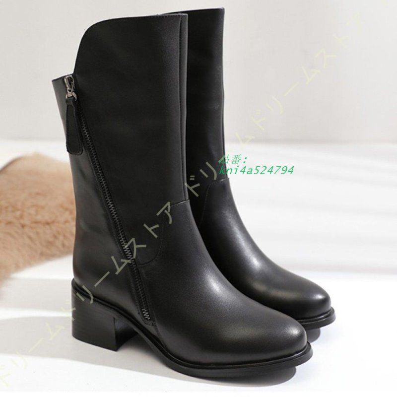 ショートブーツ レディース ショートブーツ 黒 秋冬 サイドファスナー 履きやすい 暖かい 歩きやすい 太ヒール 痛くない防寒 おしゃれ 疲れにくい kni4a524794