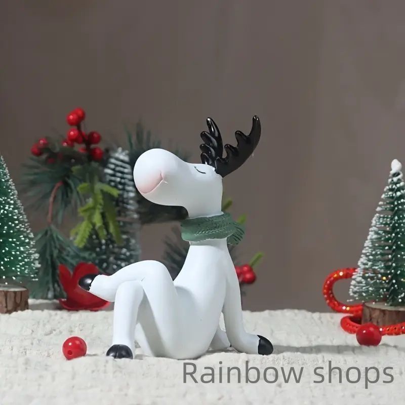 手作りレジン製クリスマストナカイフィギュア -