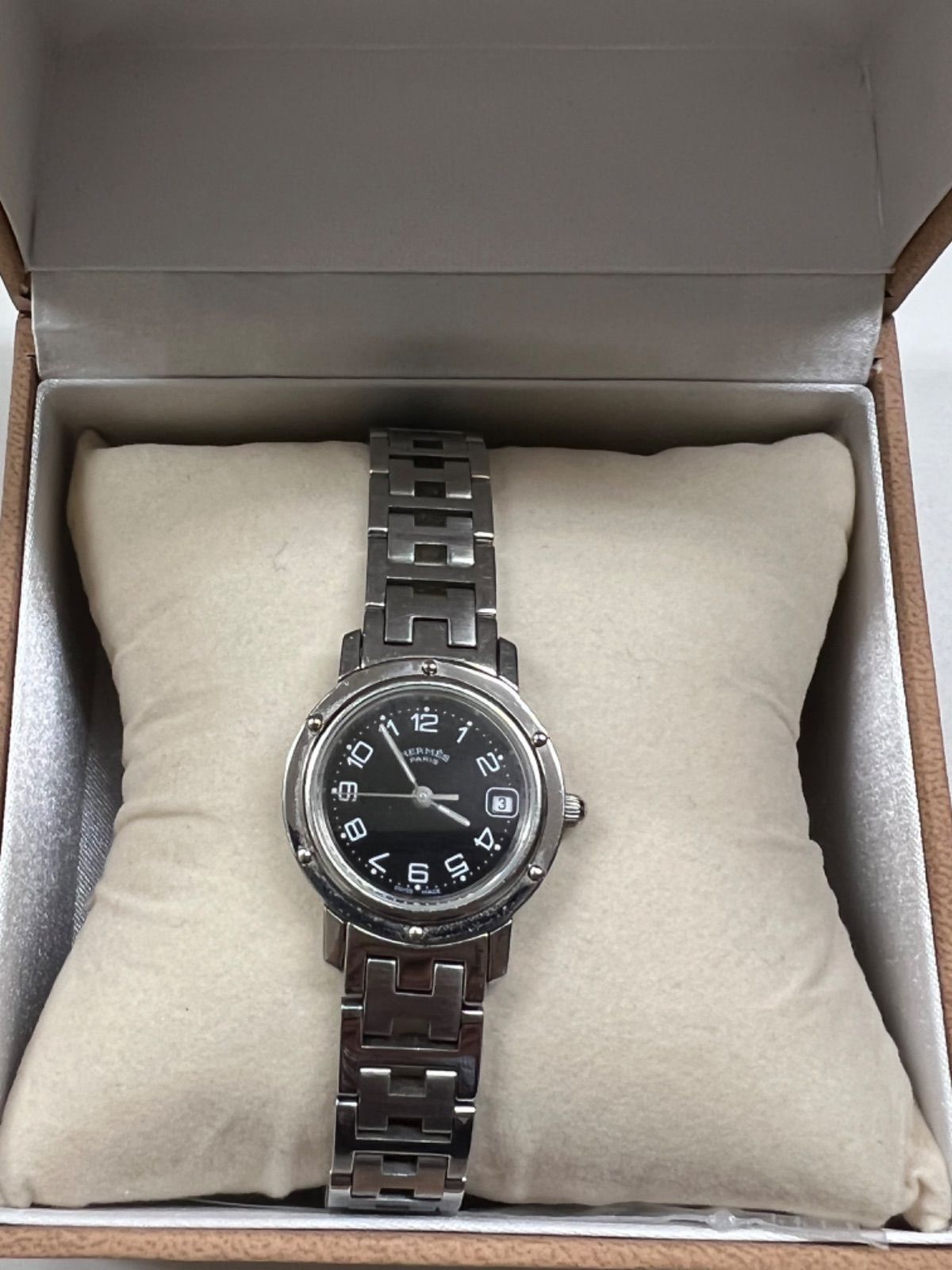HERMES クリッパー レディース CL4.210 黒文字盤 - メルカリ