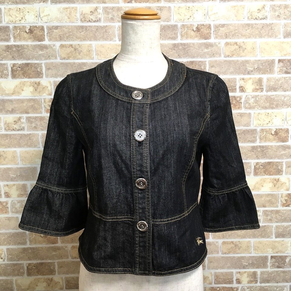 BURBERRY LONDONデニムジャケット　38 美品 BURBERRY バーバリー インディゴ デニムジャケット Gジャン