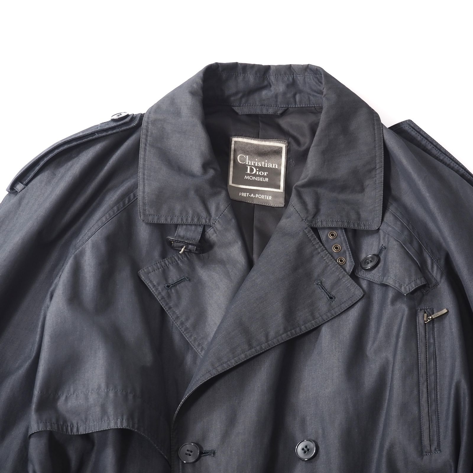 クリスチャンディオール Christian Dior MONSIEUR ヴィンテージ トレンチコート S ダークグレー メンズ 5-ZI016
