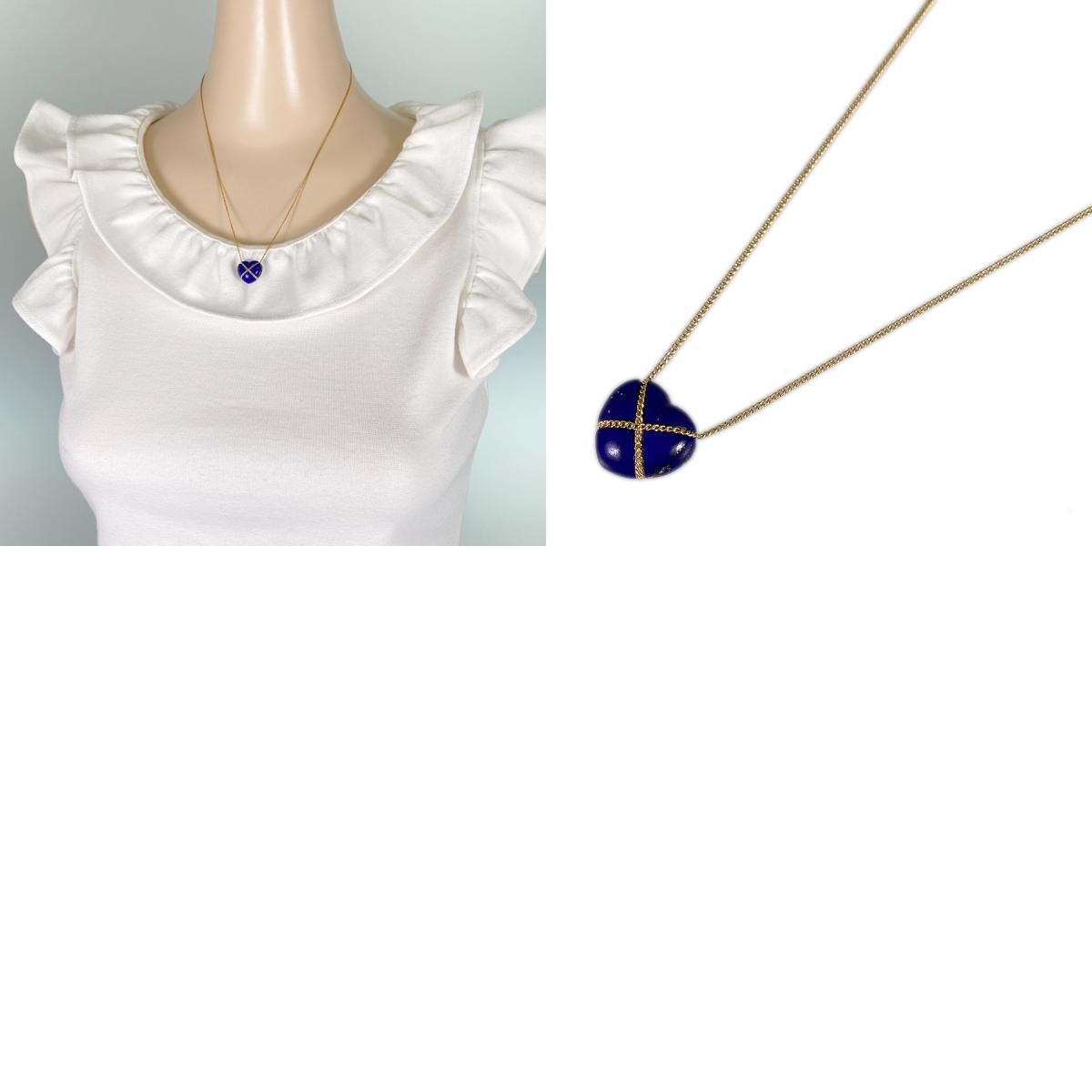 ティファニー TIFFANY&Co. ネックレス K18YG ラピスラズリ クロス