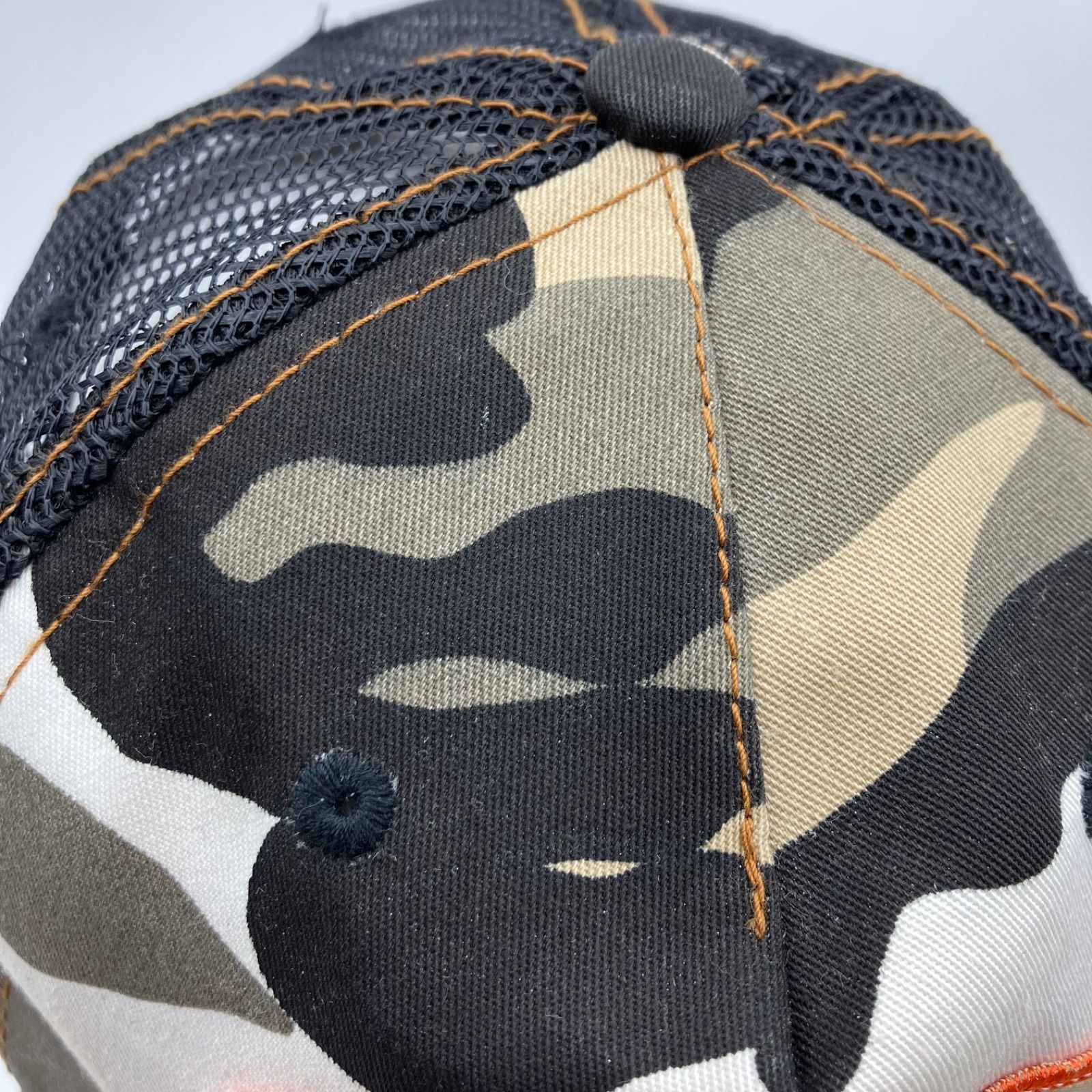 【新品未使用】Y2K復刻レア Von Dutch ボンダッチ ネイビー x 豹柄 Von Dutch ボンダッチ メッシュ ロゴ キャップ 迷彩 帽子