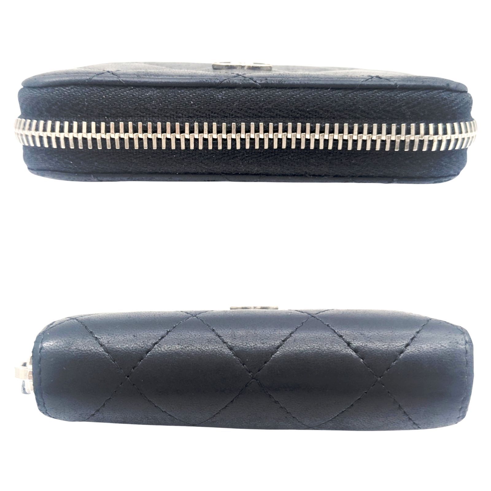CHANEL コインケース　コインパース　ラムスキン　ブラック　シルバー CHANEL - CHANEL シャネル ジップコインパース ブラック ココ