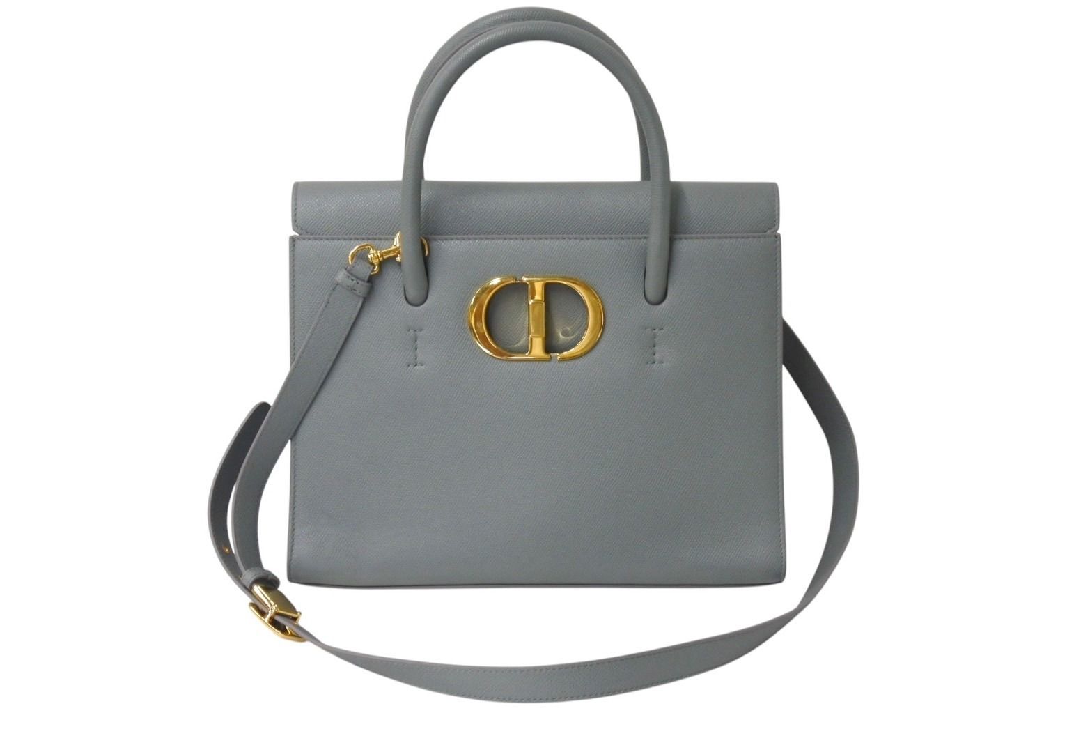 Christian Dior クリスチャンディオール ST HONORE サントノレ 30 モンテーニュ ミディアム 2WAYトートバッグ グレー 4b001149
