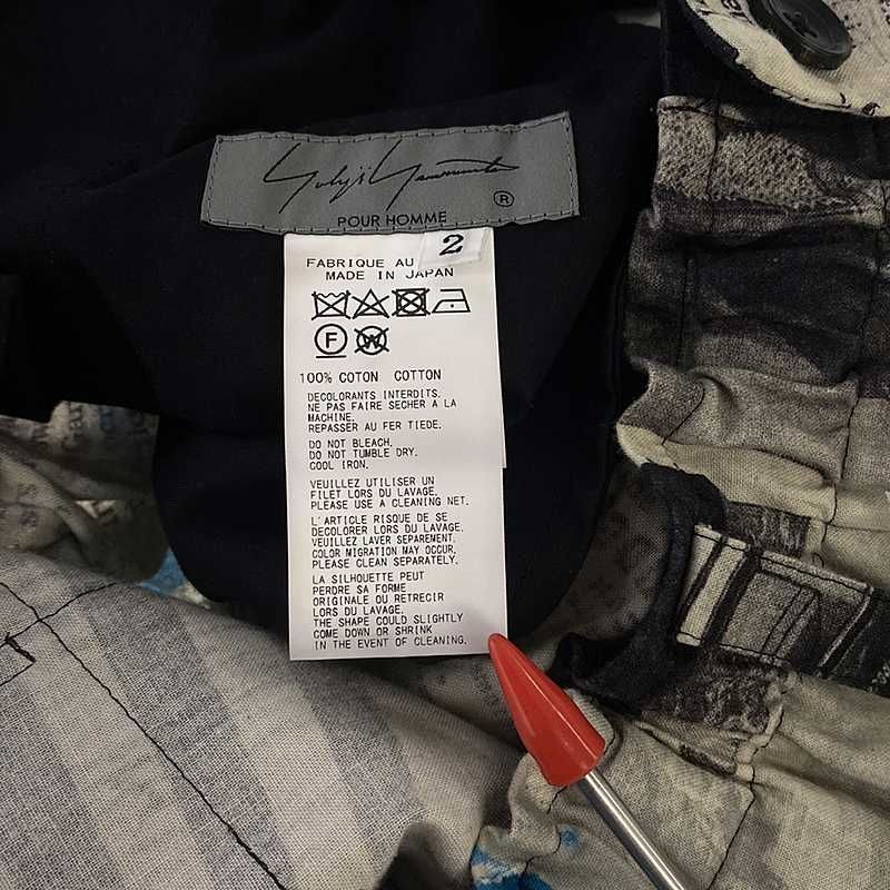 ヨウジヤマモトプールオム22SS 朝倉優佳ペイント新聞紙変形コットンロングJKT ヨウジヤマモト プールオム 22ss 朝倉優佳ペイント新聞紙ジャケット