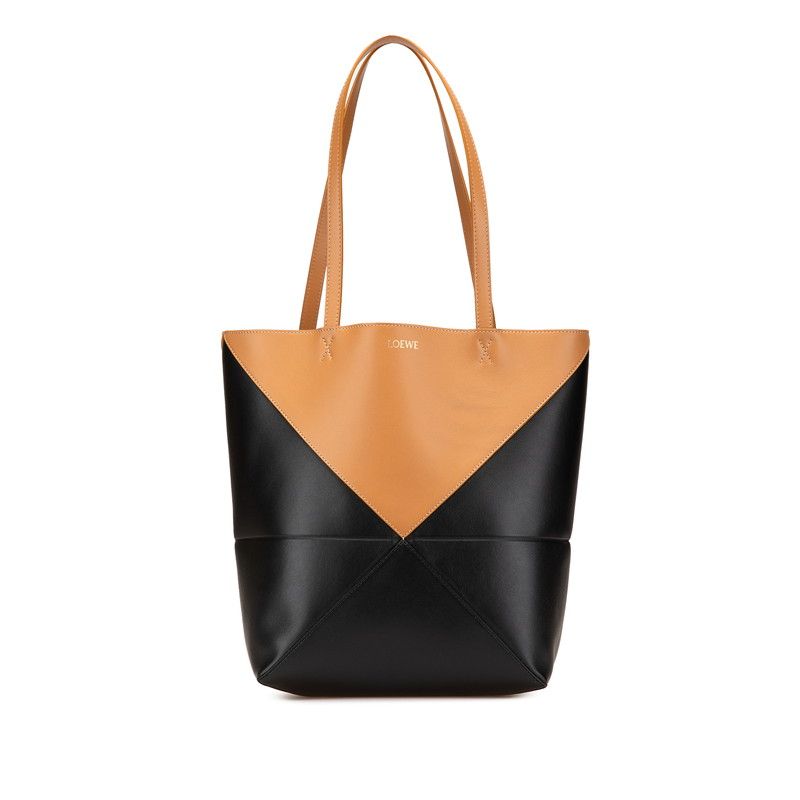 ロエベ パズルフォルド トート ミディアム トートバッグ ショルダーバッグ ブラック ブラウン レザー レディース LOEWE 222-10003
