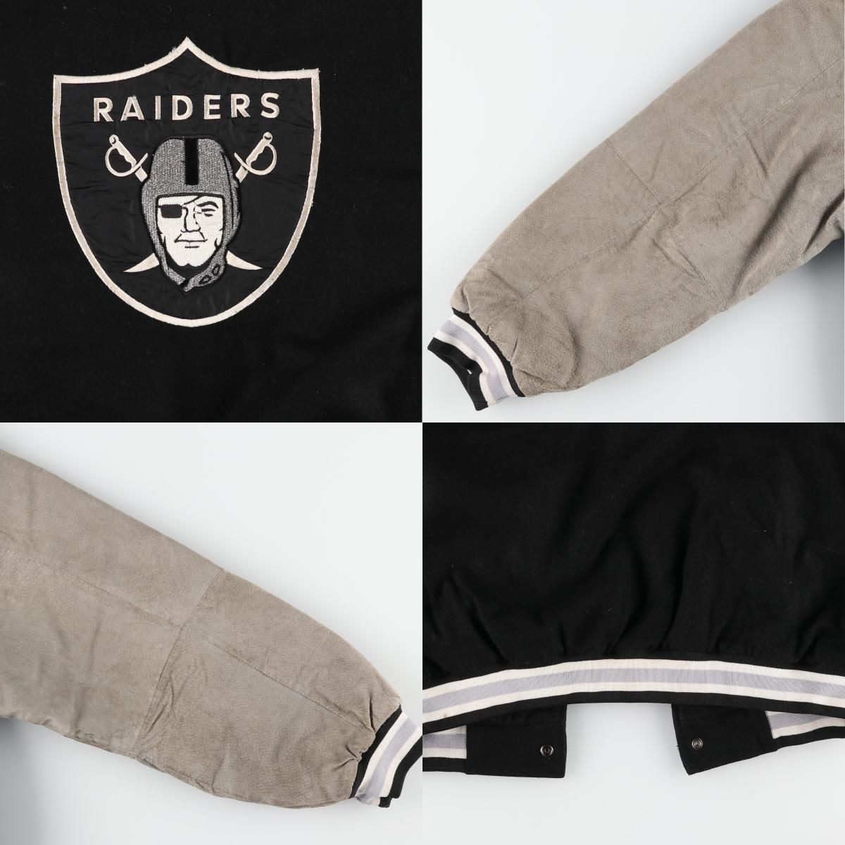 古着 SPOTLIGHT NFL LAS VEGAS RAIDERS ラスベガスレイダース 袖革 ...