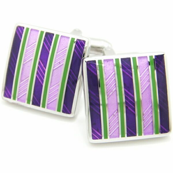 WDLondon Cliff 紫 カラフルなストライプ カフス カフスボタン カフリンクス cufflinks cuffs メンズ 男性 披露宴 お洒落 スーツアクセサリー専門店 父の日 ギフトにも 誕生日 プレゼント プチギフト 