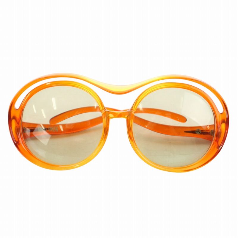 ミスディオール MISS DIOR ヴィンテージ 眼鏡 サングラス セルフレーム ラウンド レンズ オレンジ |XZ GY18