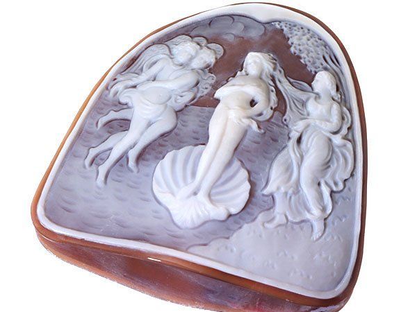 ジュエリー ボッティチェリ ヴィーナス誕生 シェルカメオルース 61.6ｍｍ×58.2ｍｍ w5693o