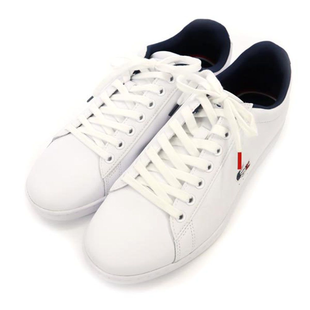 未使用 ラコステ スニーカー USA10 ホワイト系 LACOSTE ロゴ メンズ