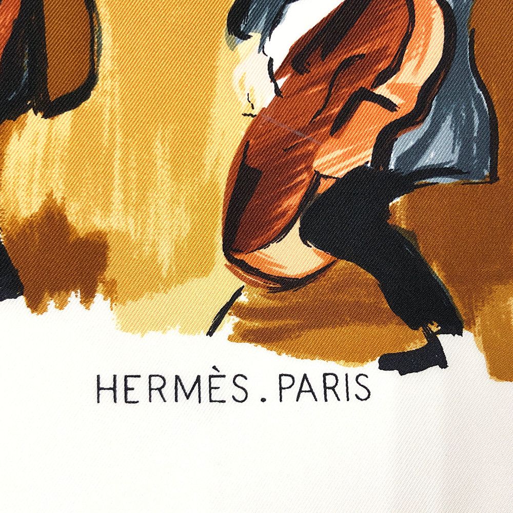 HERMES エルメス シルク アスコットタイ スカーフ CONCERTO コンチェルト イエロー 正規品 / 31566