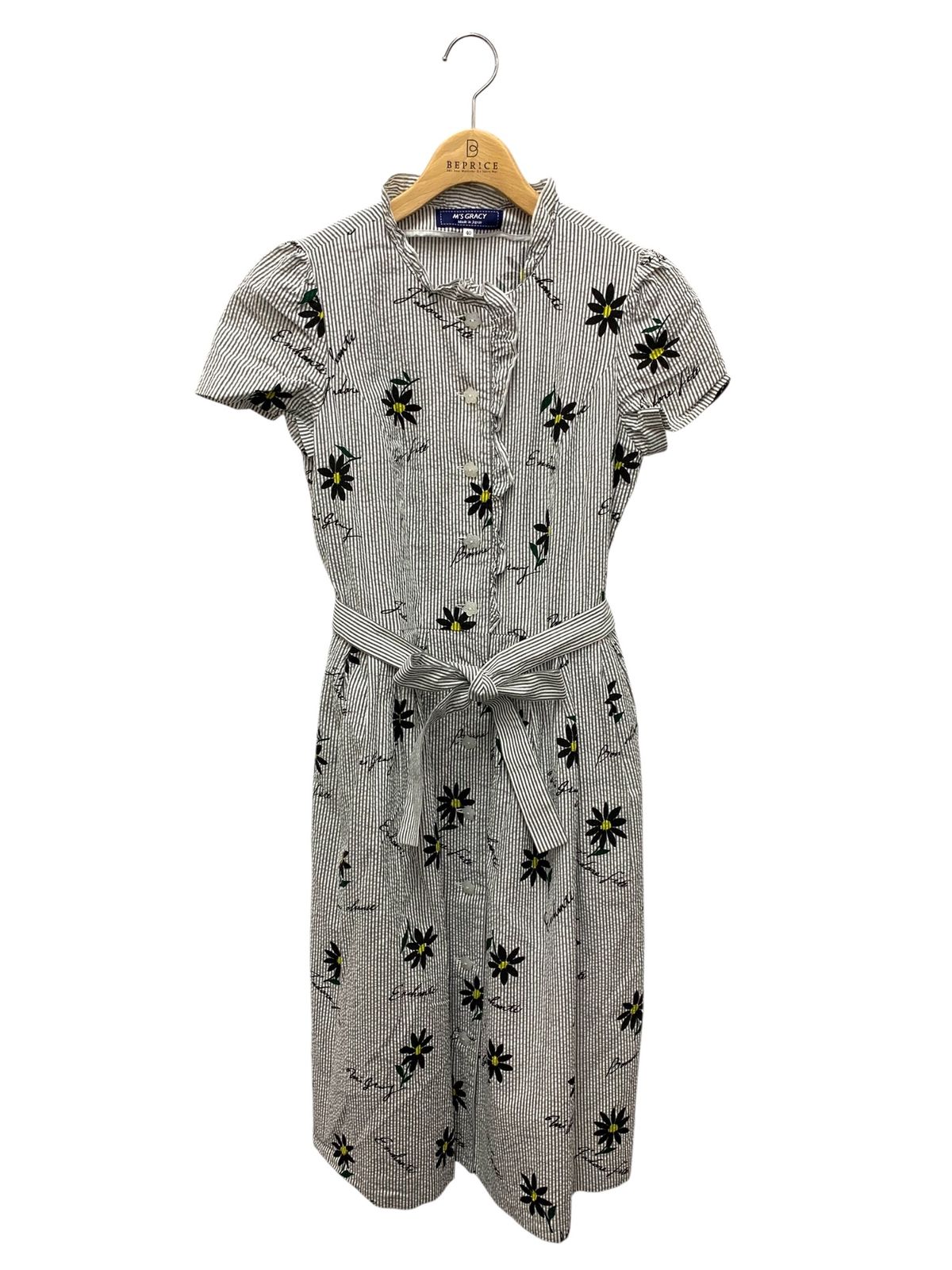 エムズグレイシー 311338 ワンピース 40 グレー マーガレット ITZFCMNZINUG