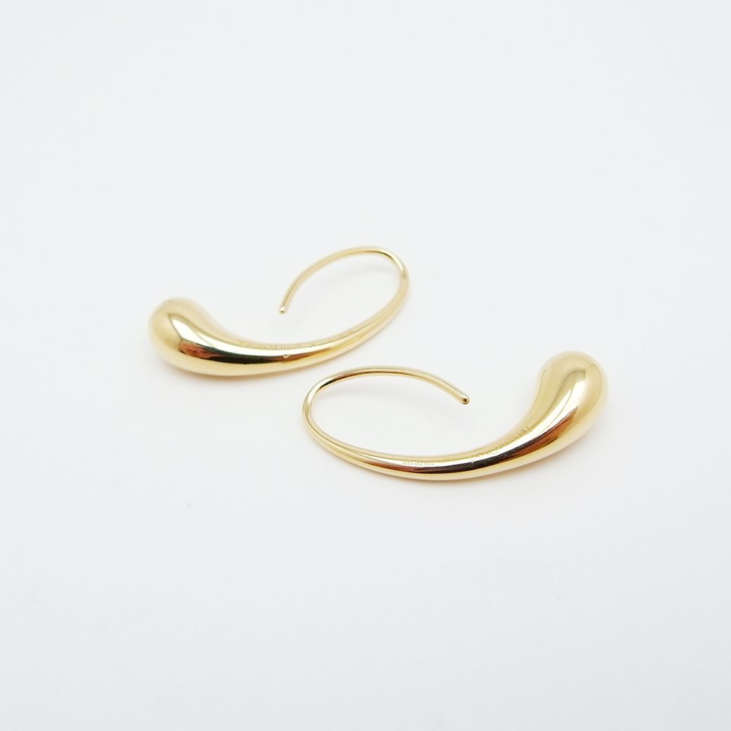 ティファニー ティアドロップ ピアス 750YG 新品仕上げ SAランク