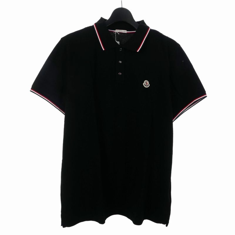 Moncler 黒ポロシャツ ブラック ポロシャツ : Tシャツ＆ポロシャツ 向けの メンズ | モンクレール