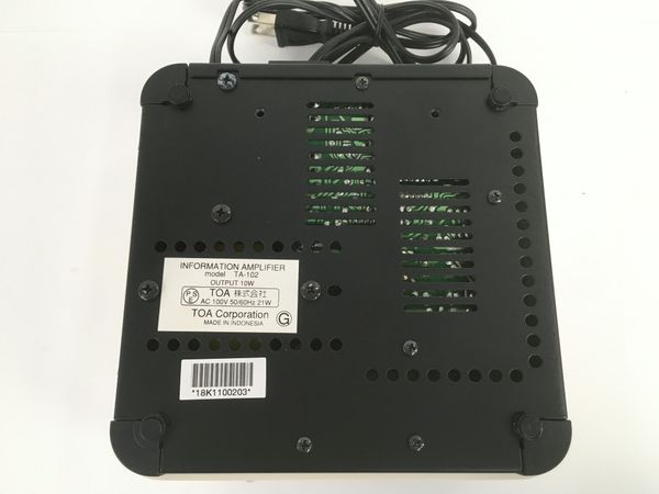 TOA TA-102 簡易型アンプ インフォメーションアンプ 中古