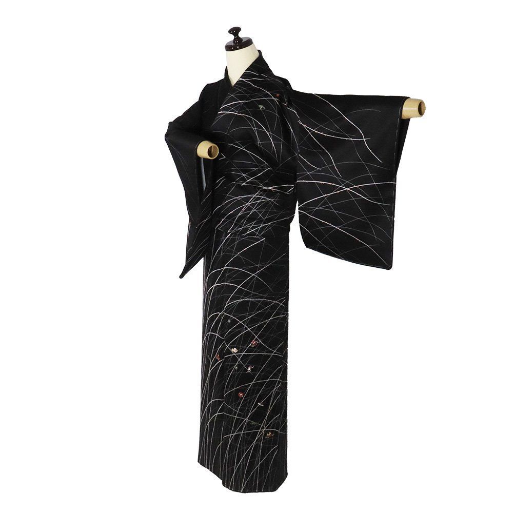 黒刺繍訪問着、家紋は入ってません 17日迄！”【協賛セール3万均一】 【御仕立て上がり・中古美品】 特選