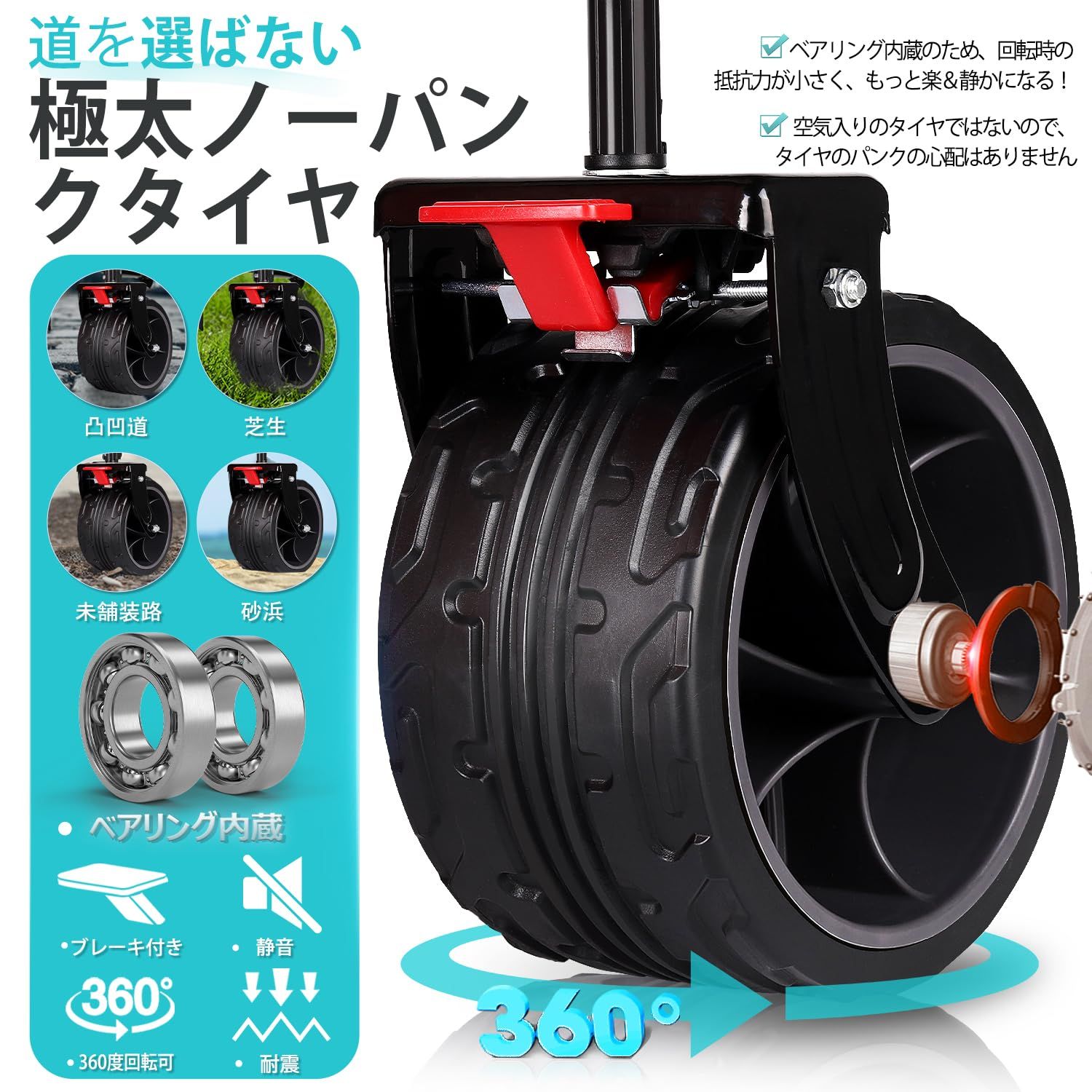 Sekey キャリーワゴン 大容量150L 断面幅10cmの 太ノーパンクタイヤベアリング内蔵 高耐荷重150kg 収納サイズが類似品で最小級 コンパクト 簡単組立 自立収納 静音 アウトドアワゴン キャンプ レジャー 運動会 ダークグリーン