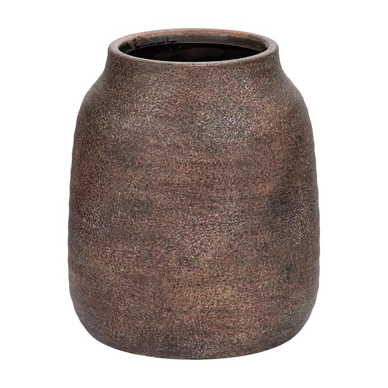 茶色 陶器 花瓶 約23cm 茶色 陶器 花瓶 約23cm 【公式通販】