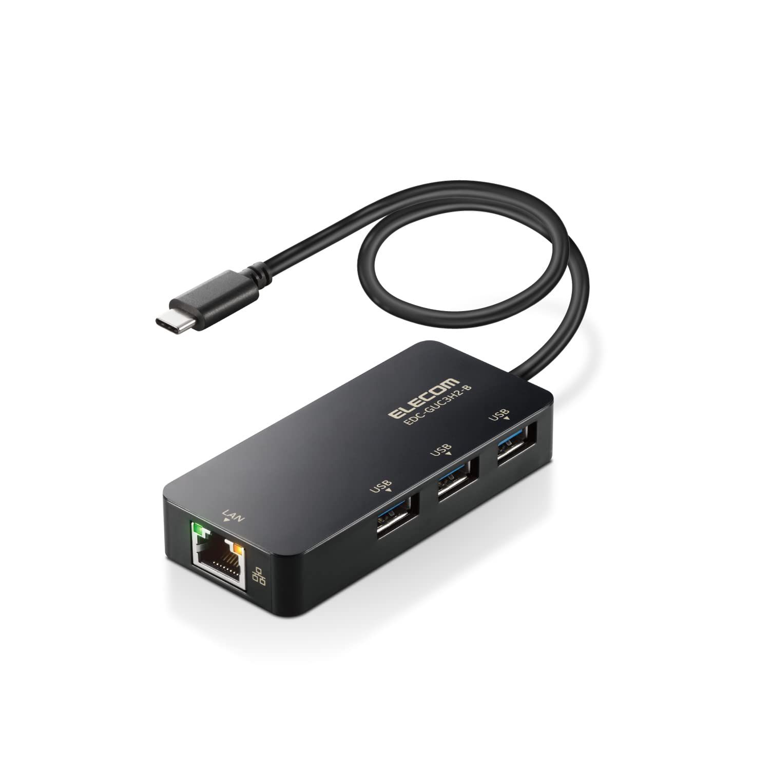 エレコム 有線LANアダプター USB3.1 Gen1 (USB3.0) Type-C USB-C→RJ45  [ブラック] [有線lanアダプター 有線 lan 有線lan 有線ラン アダプター アダプタ あだぷた usb イーサネットアダプタ lan変換ア