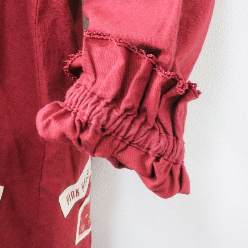 ピンクハウスPINKHOUSE ロゴネームワッペンピコフリルチュニック、ブラウス ピンクハウスPINKHOUSE ロゴネームワッペンピコフリルチュニック